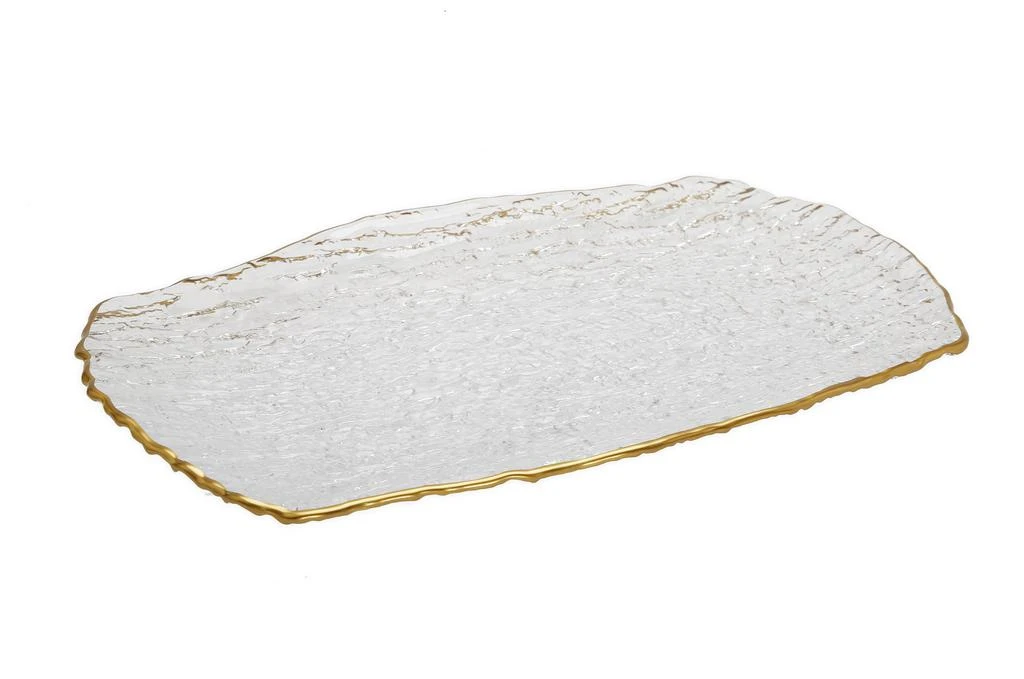 商品Classic Touch Decor|Glass Oblong Serving Tray with Gold Trim,价格¥424,第1张图片