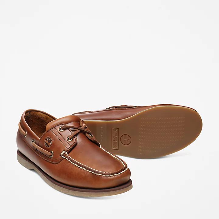 Classic Full-grain Boat Shoe for Men in Light Brown商品第2张图片规格展示