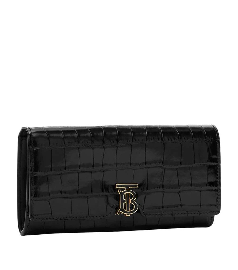 商品Burberry|Croc-Embossed Leather TB Continental Wallet,价格¥6045,第2张图片详细描述