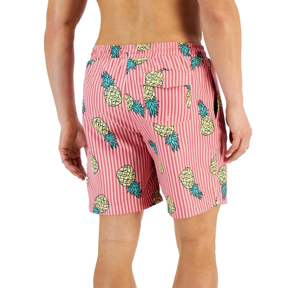 商品Club Room|Men's Pineapple Stripes Swim Trunks, Created for Macy's,价格¥50,第2张图片详细描述