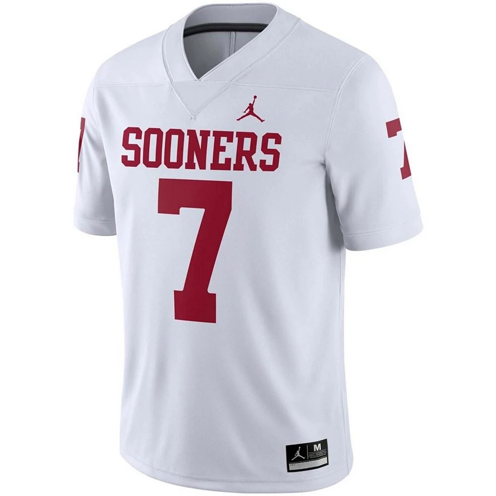 商品Jordan|Men's 7 White Oklahoma Sooners Team Game Jersey,价格¥751,第3张图片详细描述