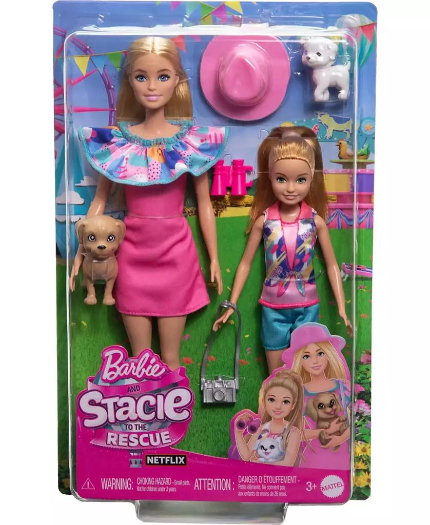 商品Barbie|and Stacie Sister Doll Set with 2 Pet Dogs and Accessories,价格¥172,第4张图片详细描述