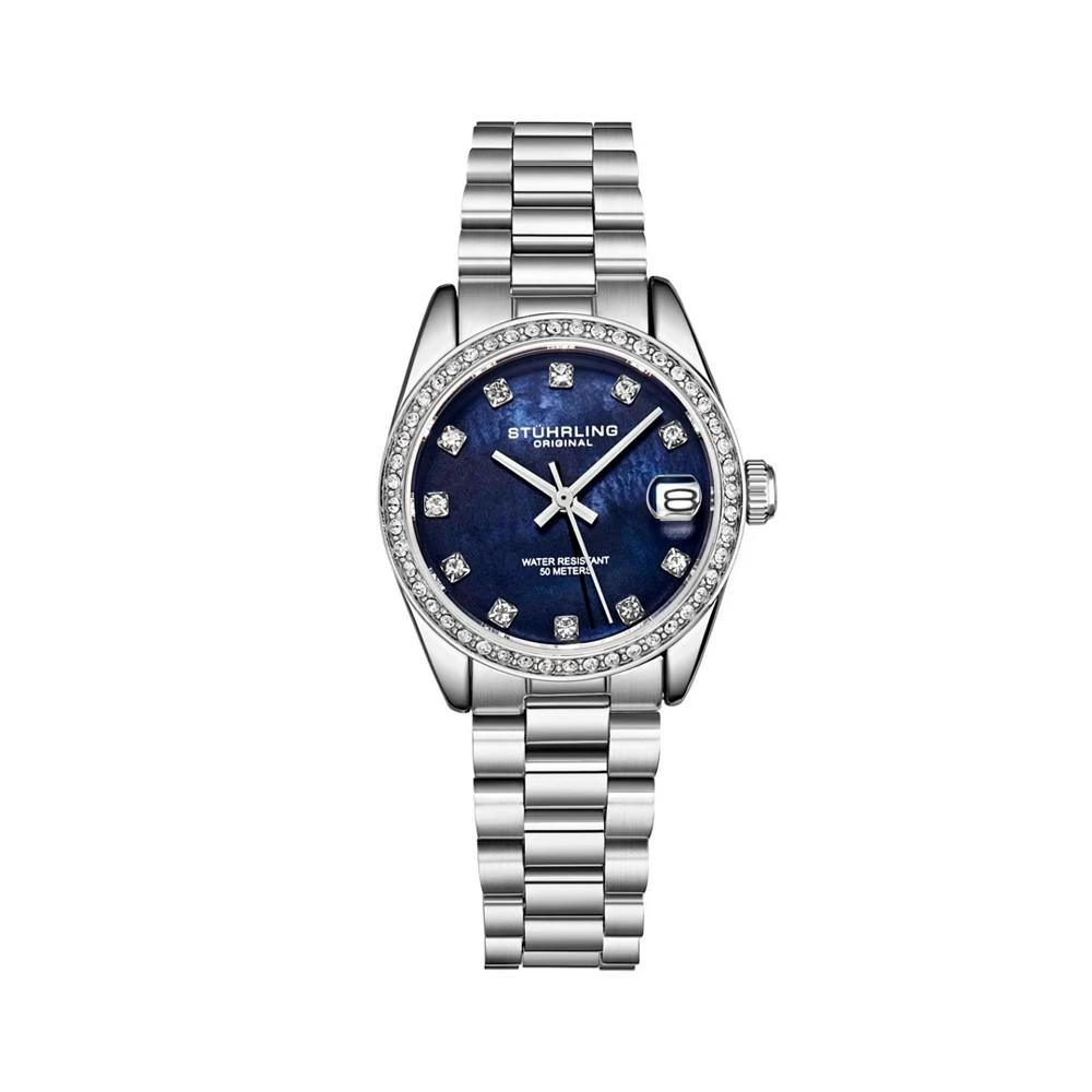 商品Stuhrling|Women's Silver Tone Stainless Steel Bracelet Watch 31mm,价格¥698,第1张图片