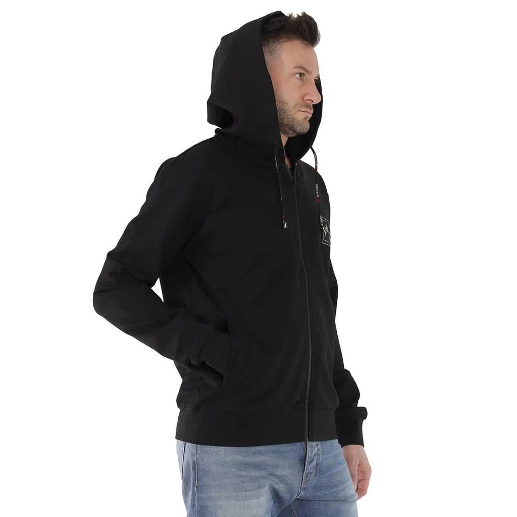商品Roberto Cavalli|Men's Black Sport Hoodie Jacket with Eagle Painting,价格¥1051,第2张图片详细描述