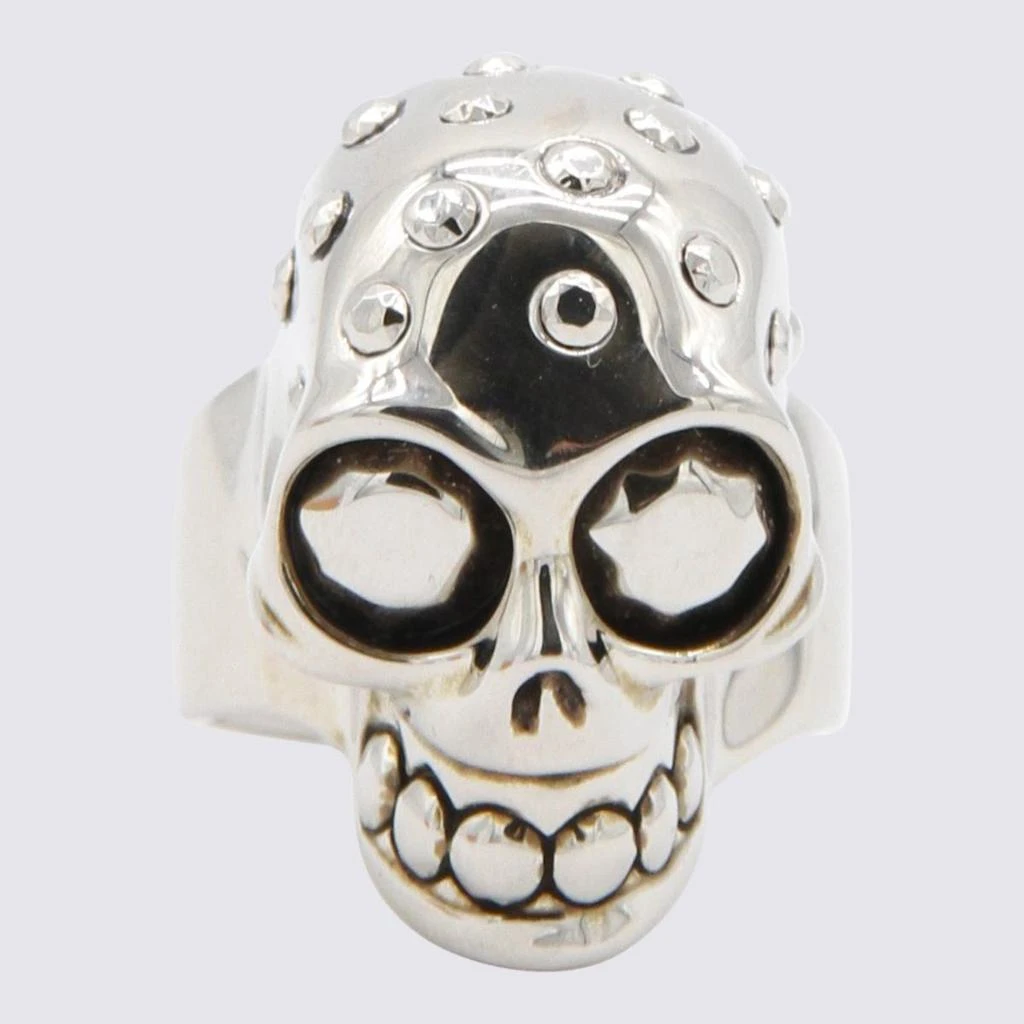 商品Alexander McQueen|ALEXANDER MCQUEEN SILVER-TONE BRASS THE JEWELLED SKULL RING,价格¥1784,第1张图片