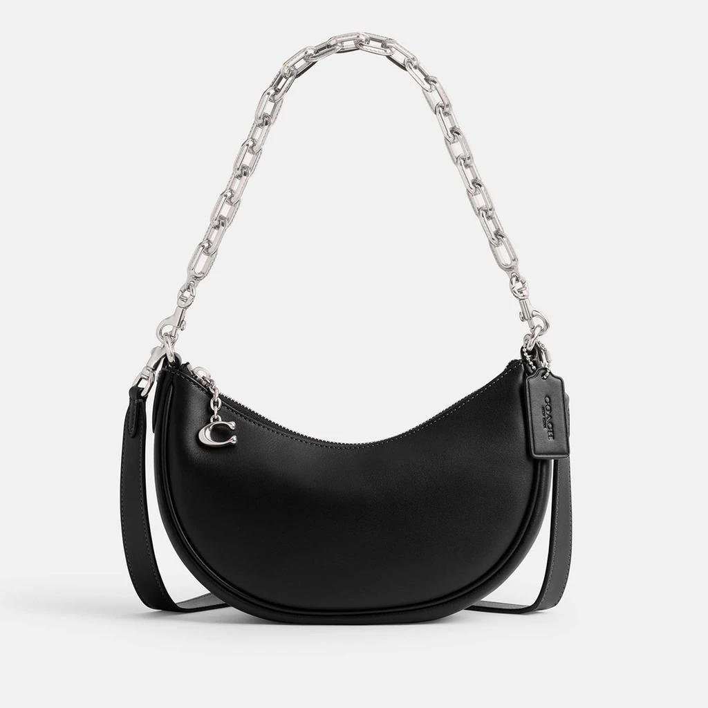 商品Coach|Coach Mira Crescent Glove Tanned Leather Shoulder Bag with Chain - Black,价格¥3517,第1张图片