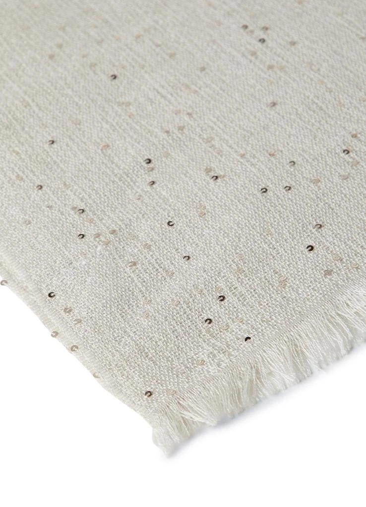 商品Brunello Cucinelli|Diamante 羊绒真丝围巾,价格¥14503,第5张图片详细描述