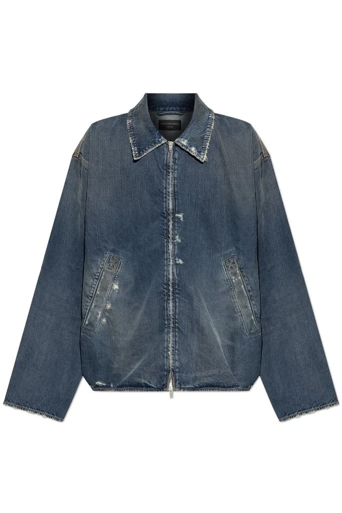 商品Balenciaga|Balenciaga Zip-Up Denim Jacket,价格¥12231,第1张图片
