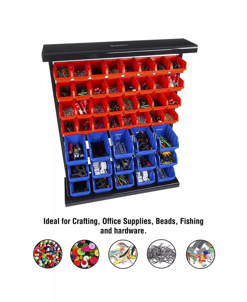 商品Trademark Global|47 Bin Storage Rack organizer - Wall Mountable Container with Removable Drawers by Stalwart,价格¥1985,第5张图片详细描述