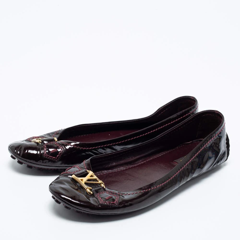 商品[二手商品] Louis Vuitton|Louis Vuitton Burgundy Patent Leather Oxford Slip On Loafers Size 38,价格¥1129,第2张图片详细描述