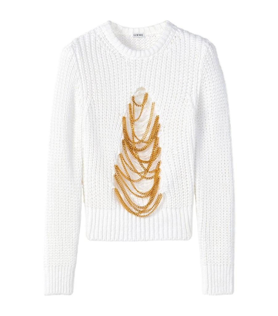 商品Loewe|Chain-Detail Distressed Sweater,价格¥13444,第1张图片