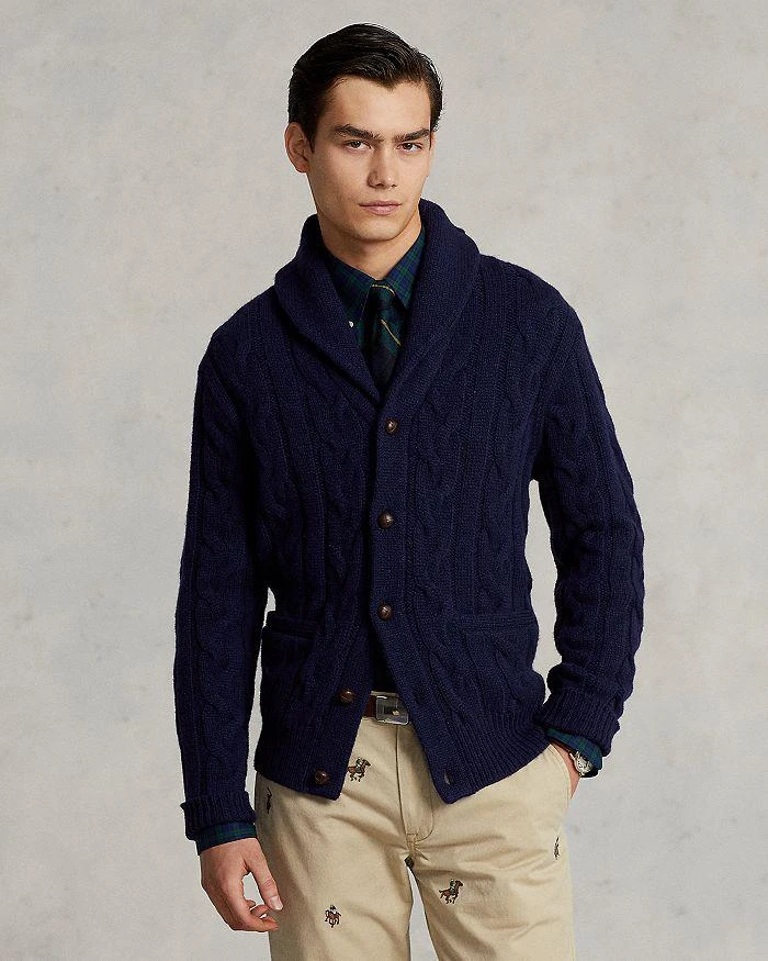 商品Ralph Lauren|Wool & Cashmere Cable Knit Shawl Collar Cardigan ,价格¥2065,第5张图片详细描述