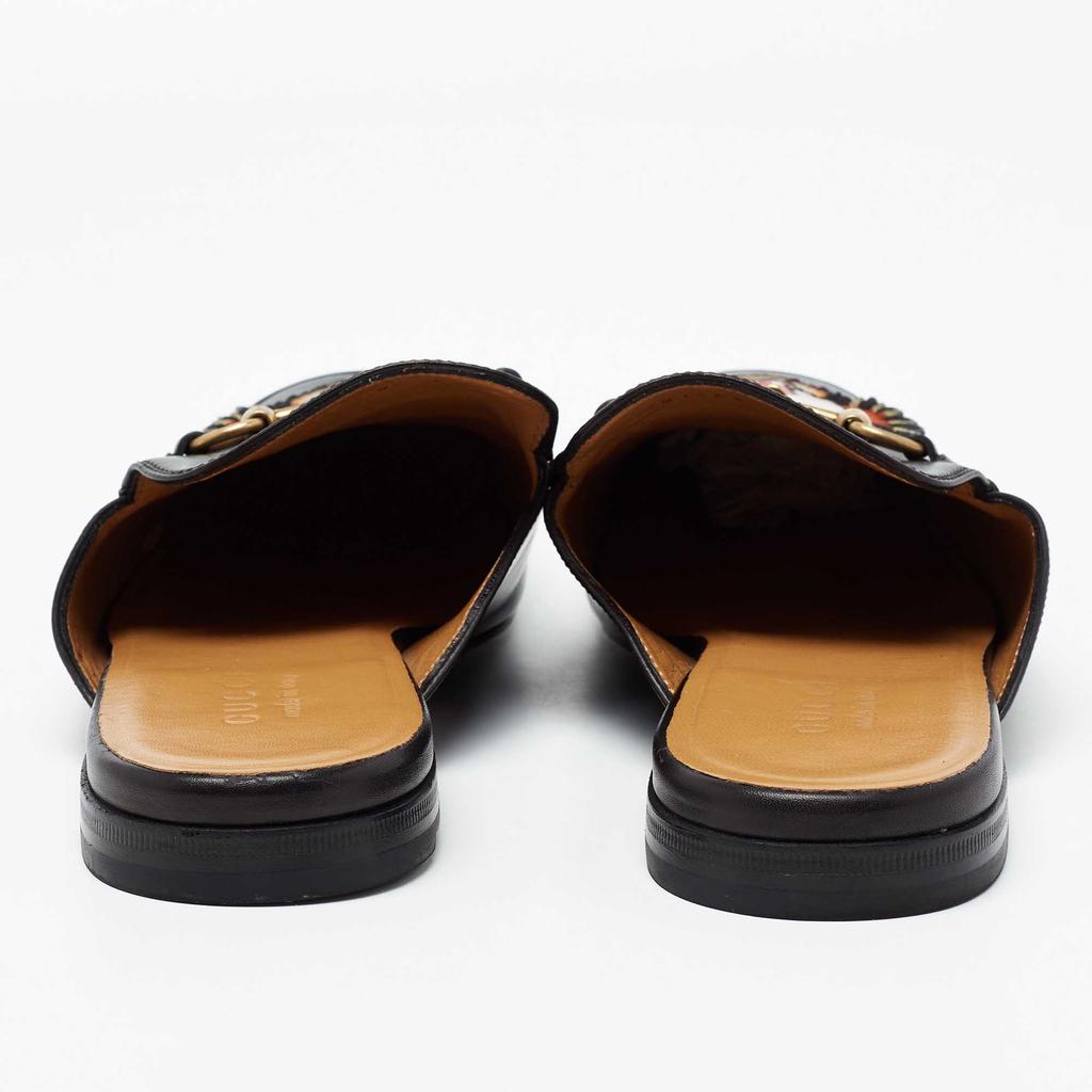 Gucci Black Tiger Patch Leather Princetown Horsebit Mules Size 43商品第5张图片规格展示