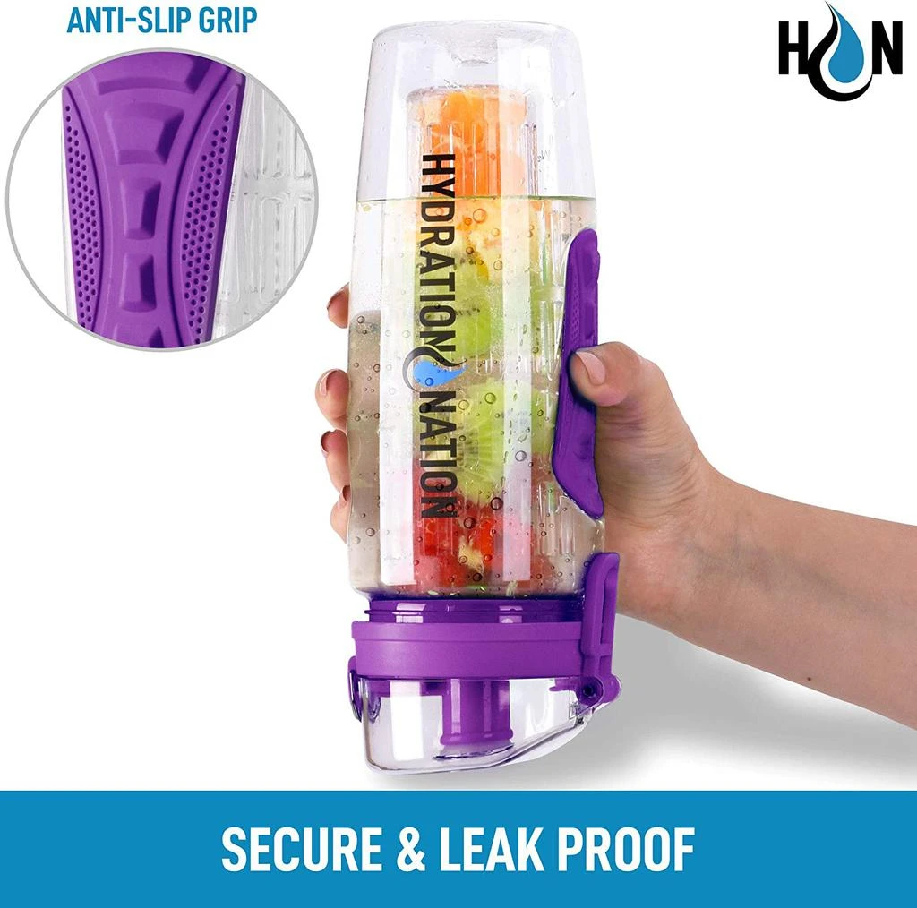 34oz Fruit Infuser Water Bottle - BPA Free Dual Non-Slip Grip and Flip Lid 商品