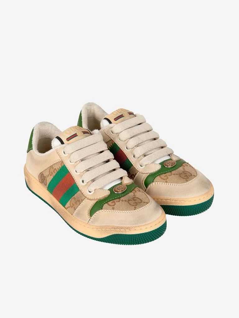 商品Gucci|GUCCI Kids Leather Screener Trainers,价格¥1789,第2张图片详细描述