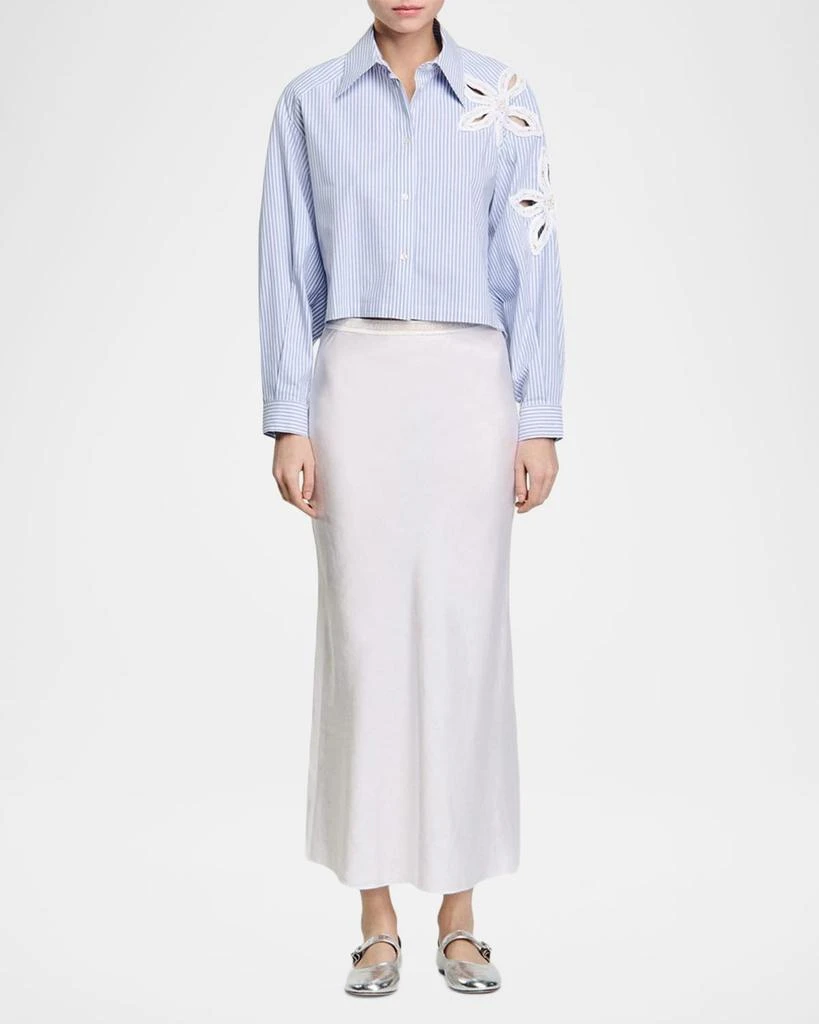商品Sandro|Tiare Embellished Floral Cutout Shirt,价格¥2837,第2张图片详细描述