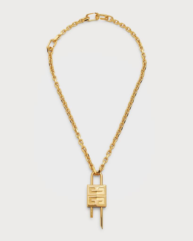 商品Givenchy|Men's Small Gold-Tone Padlock Necklace,价格¥5158,第1张图片