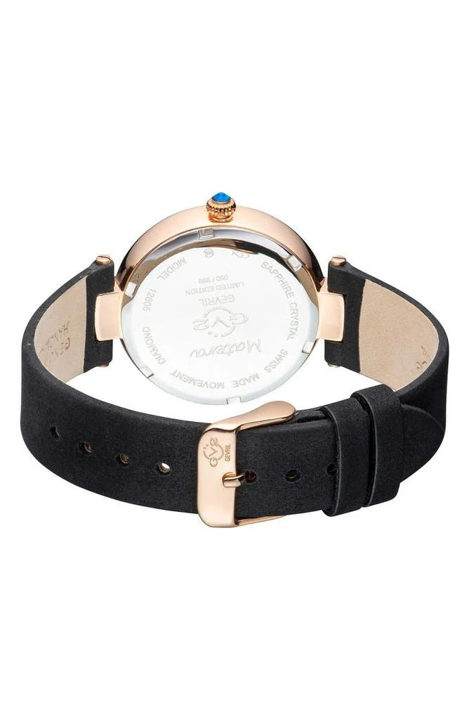 商品Gevril|GEVRIL Matera Gemstone Diamond Suede Strap Watch, 35mm - 0.038 ctw,价格¥2857,第2张图片详细描述