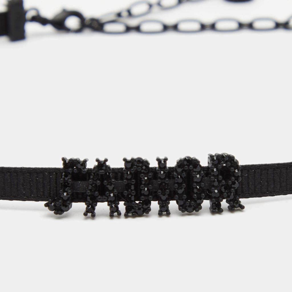 Dior Black J'adior Crystal Studded Choker Necklace商品第2张图片规格展示