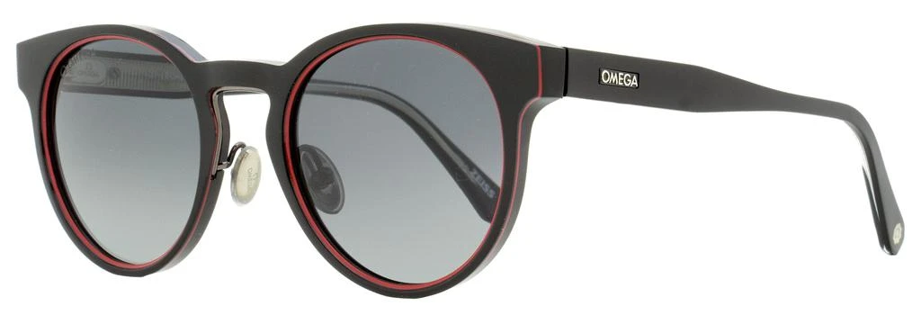 商品Omega|Omega Unisex Round Sunglasses OM0020H 01D Black/Red 52mm,价格¥1171,第1张图片