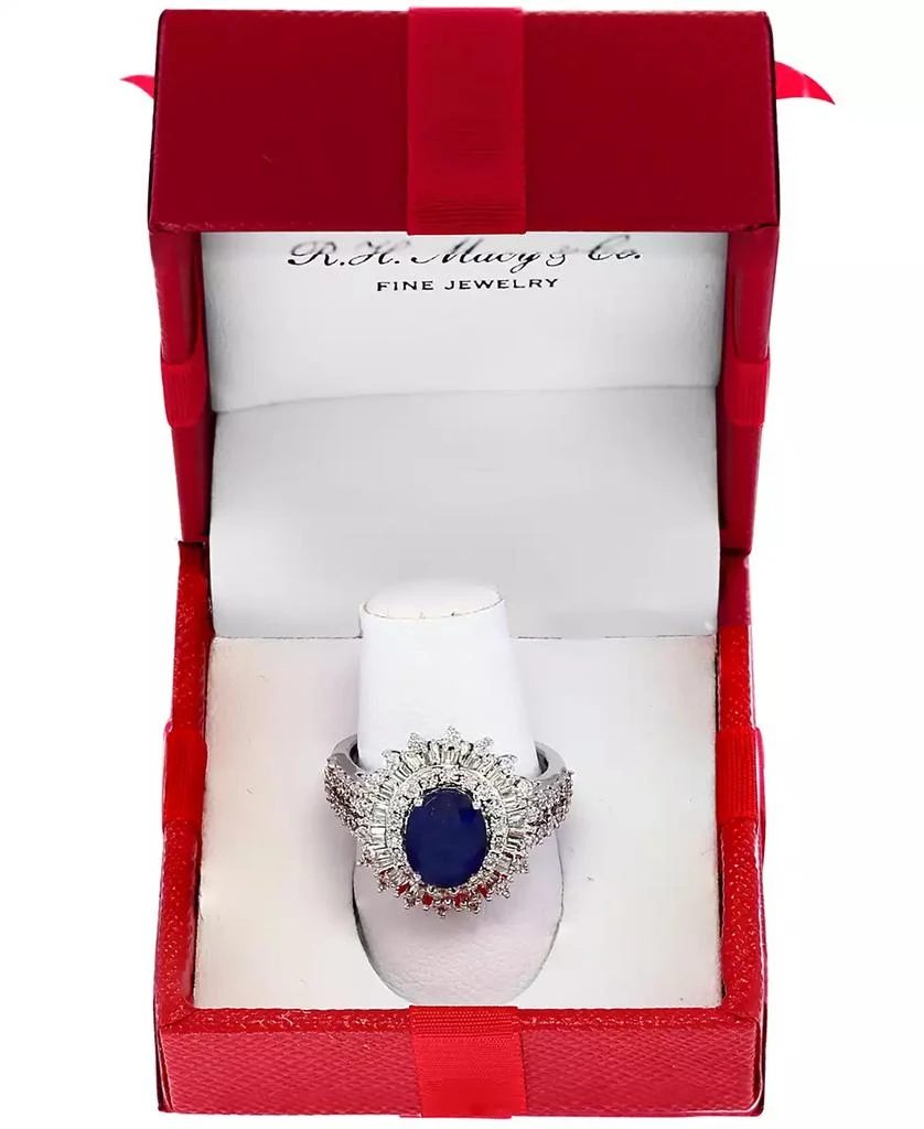 商品Effy|EFFY® Ruby (1-7/8 ct. t.w.) & Diamond (1/4 ct. t.w.) Halo Statement Ring in 14k White Gold (Also in Sapphire and Emerald),价格¥7402,第1张图片
