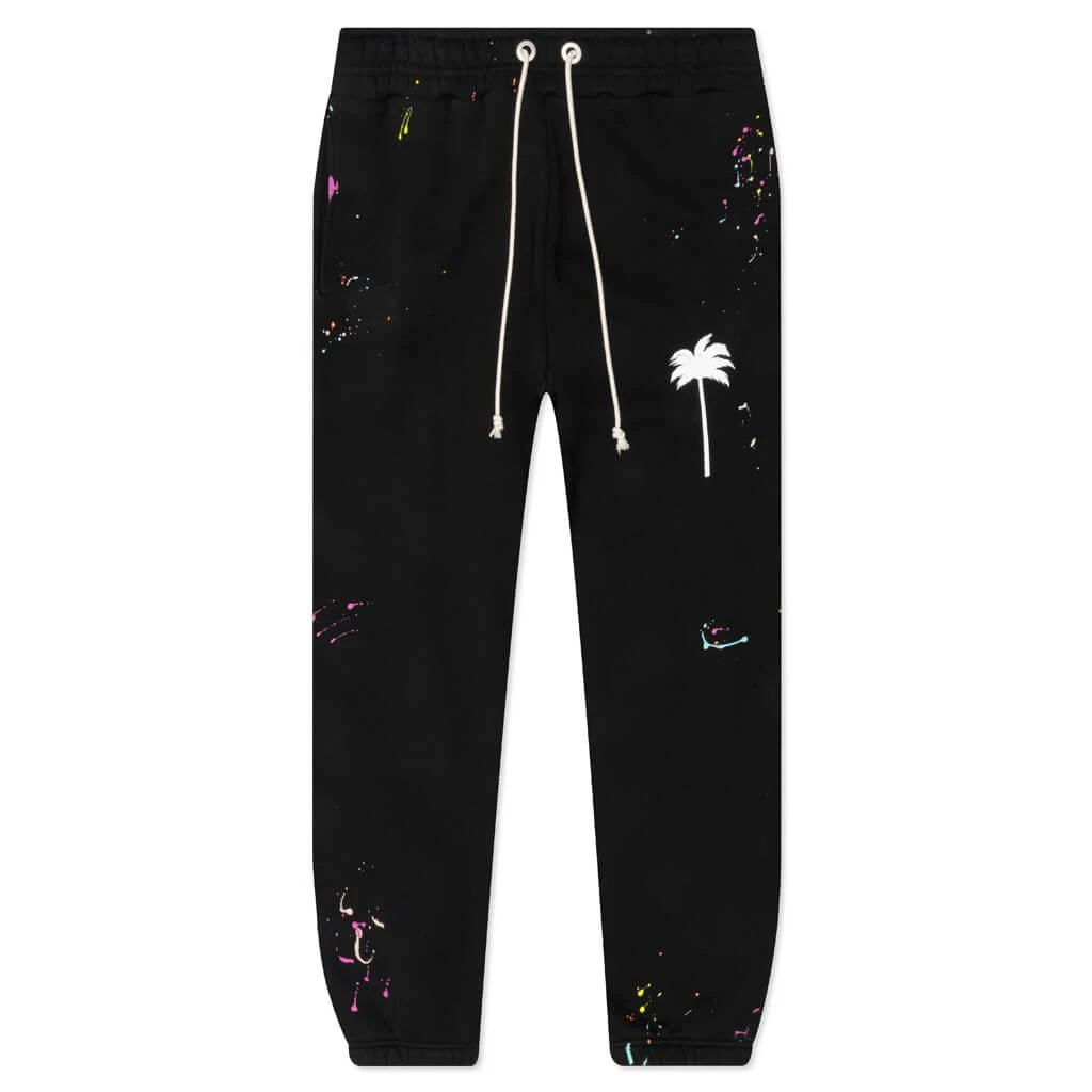 商品Palm Angels|Palm Angels PXP Painted Sweatpants - Black/White,价格¥5687,第1张图片