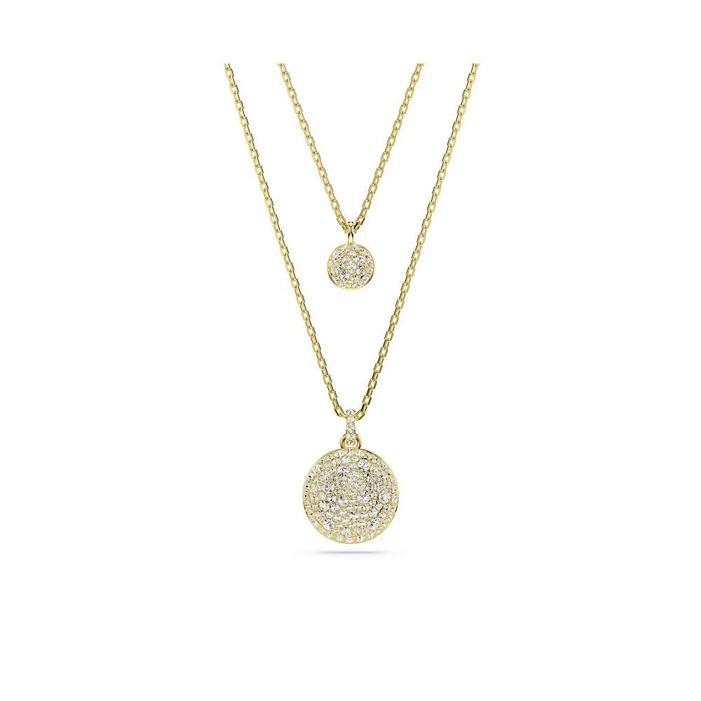 Swarovski White, Rhodium Plated or Rose-Gold Tone or Gold-Tone Meteora Layered Pendant Necklace 1