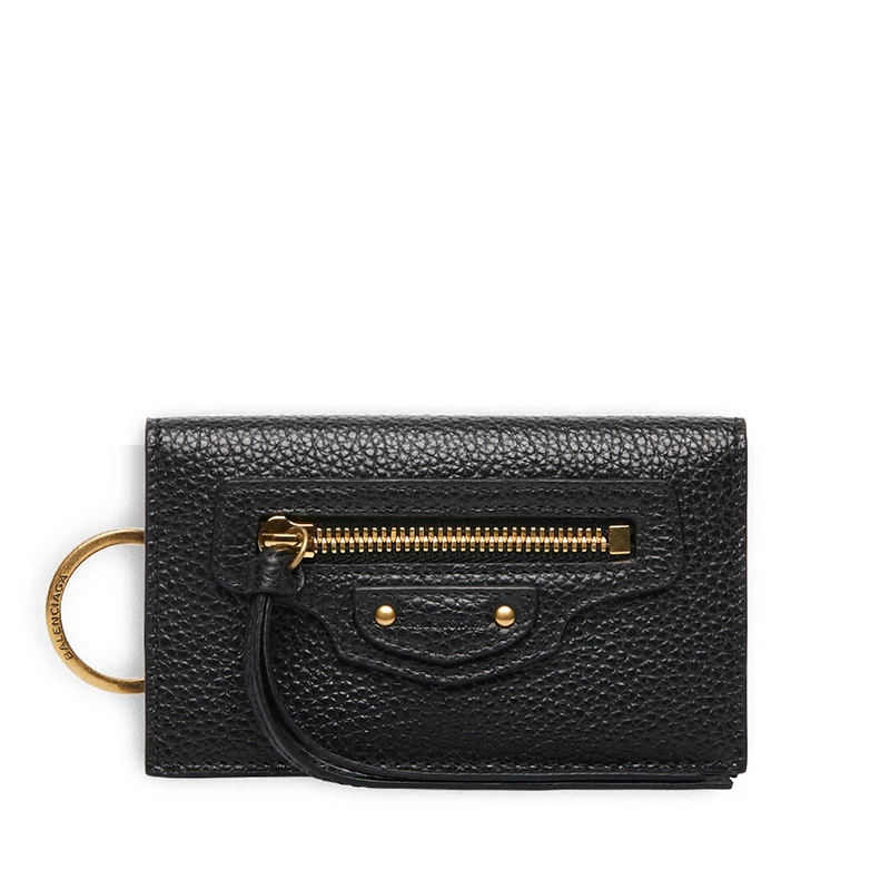 Balenciaga/巴黎世家 新款 NEO CLASSIC系列 女士黑色粒面小牛皮复古饰面钥匙包65085415Y0I1000 商品