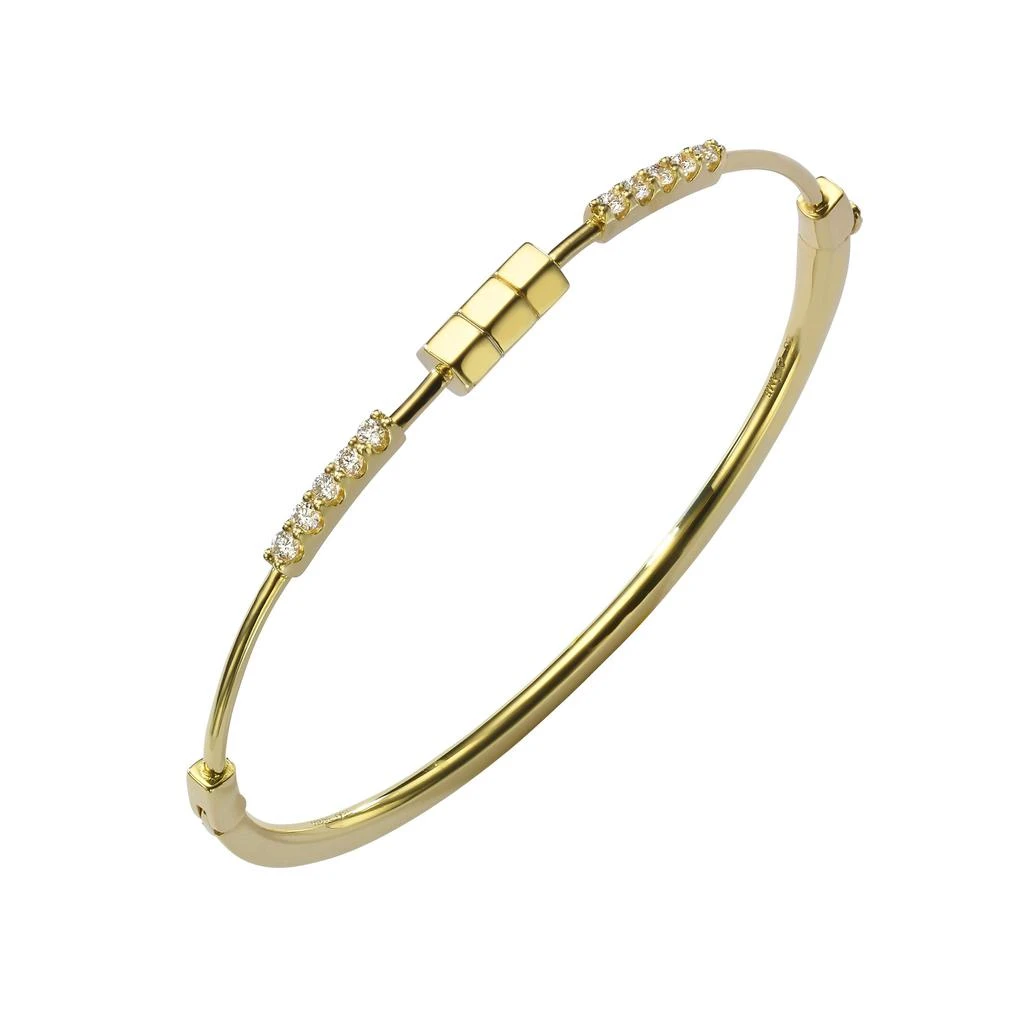 商品AME|Âme Totem 18K Yellow Gold, Lab-Grown Diamond 0.30ct. Tw. Symmetrical Cuff Bracelet,价格¥10384,第1张图片