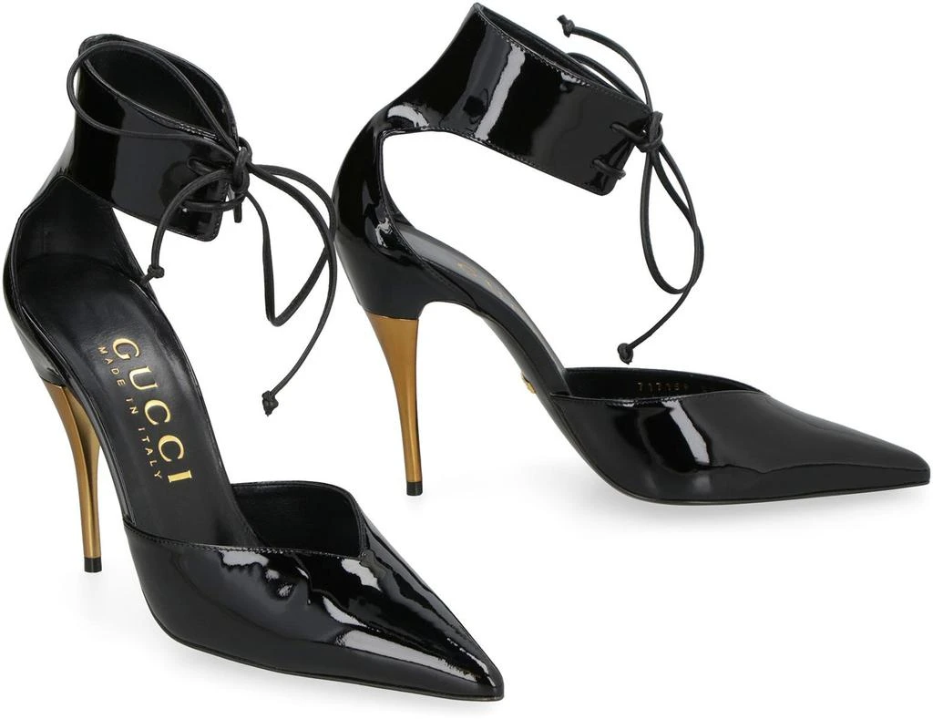 商品Gucci|GUCCI PATENT LEATHER POINTY-TOE PUMPS,价格¥5489,第3张图片详细描述