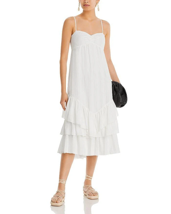 商品AQUA|Cotton Ruffled Hem Midi Dress - 100% Exclusive,价格¥267,第2张图片详细描述