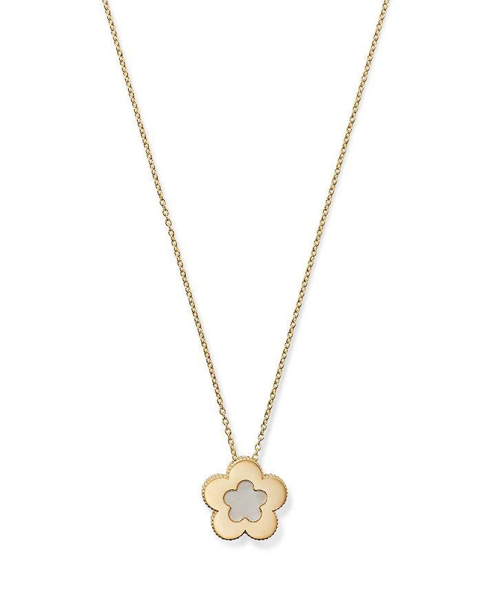 商品Bloomingdale's|Mother of Pearl Flower Pendant Necklace in 14K Yellow Gold, 18" - Exclusive,价格¥10588,第1张图片详细描述