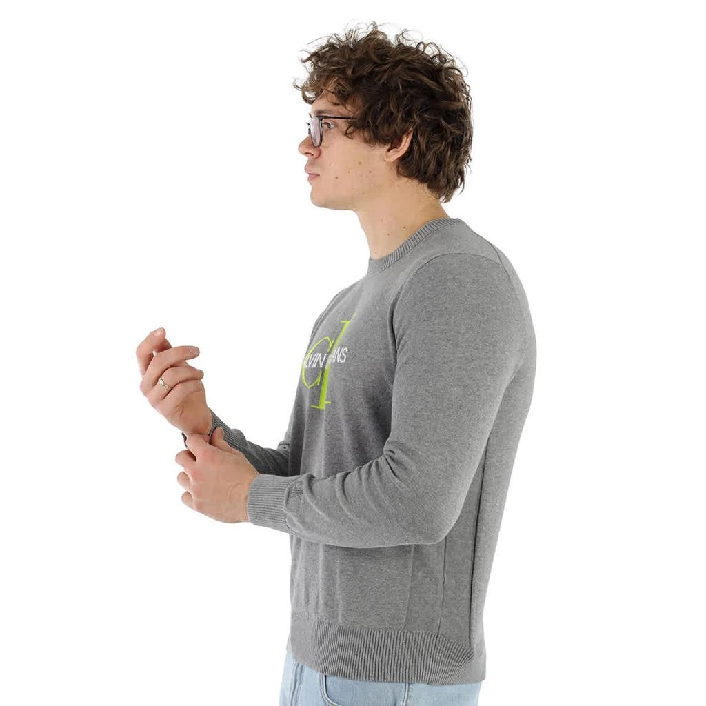 商品Calvin Klein|Men's Grey Organic Cotton Monogram Pullover Sweater,价格¥308,第2张图片详细描述