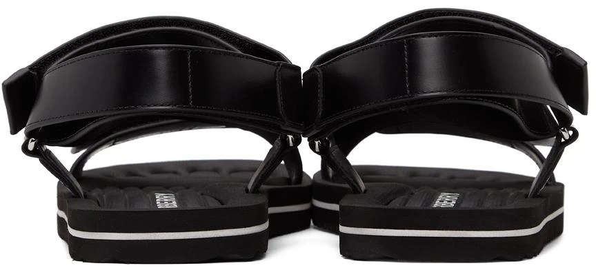 商品Burberry|SSENSE Exclusive Black Leather Patterson Flat Sandals,价格¥3340,第4张图片详细描述