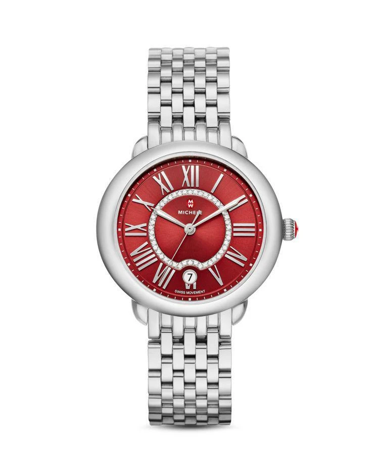 商品Michele|Serein 16 Red Diamond Dial Watch Head, 34mm,价格¥5026,第2张图片详细描述