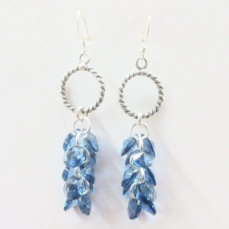 商品Alexa Martha Designs|Sterling Silver Denim Blue Crystal Cluster Earrings,价格¥748,第1张图片