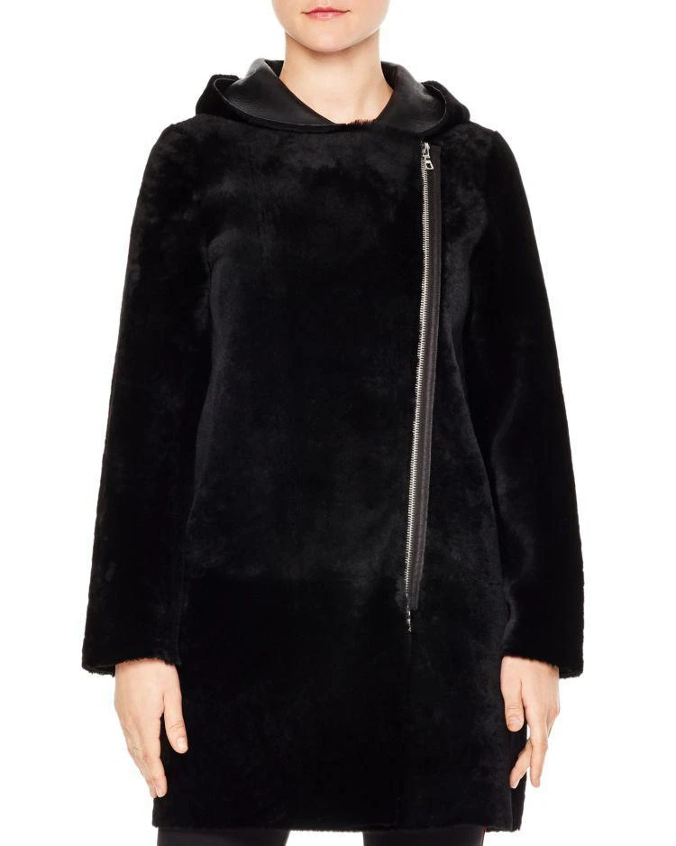 商品Sandro|Bala Reversible Real Lamb Shearling Coat,价格¥7724,第1张图片