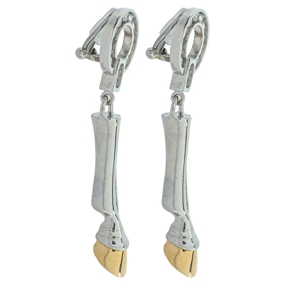 商品[二手商品] Burberry|Burberry Two Tone Plated Hoof Drop Clip On Earrings,价格¥1652,第2张图片详细描述