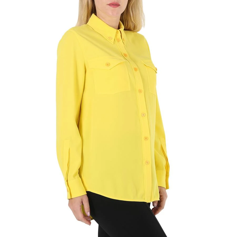 商品Burberry|Ladies Pale Tulip Yellow Long-Sleeve Button-Down Classic Shirt,价格¥976,第2张图片详细描述