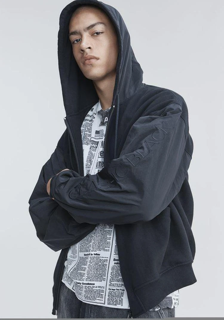 商品Alexander Wang|FLEECE NYLON COMBO HOODIE,价格¥1470,第4张图片详细描述