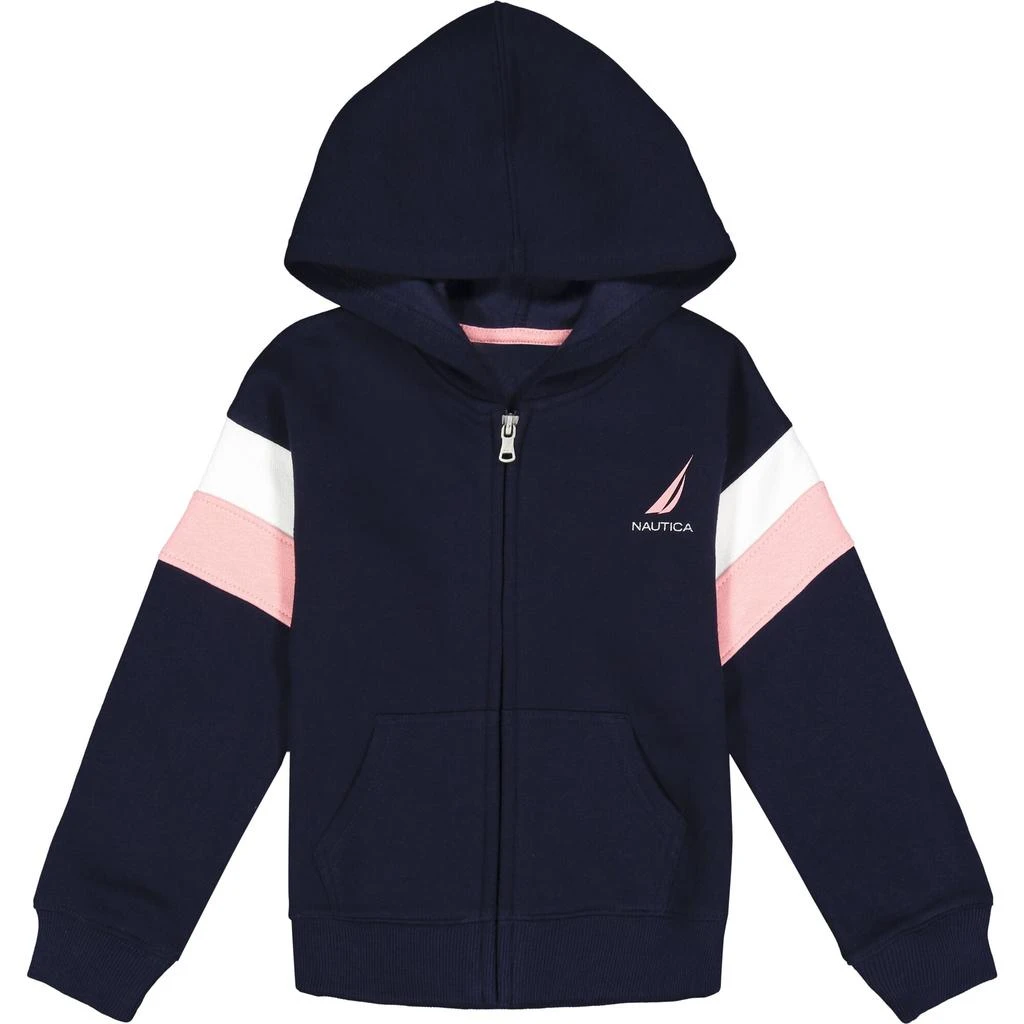 商品Nautica|Nautica Little Girls' Fleece Colorblock Hoodie (4-7),价格¥189,第2张图片详细描述