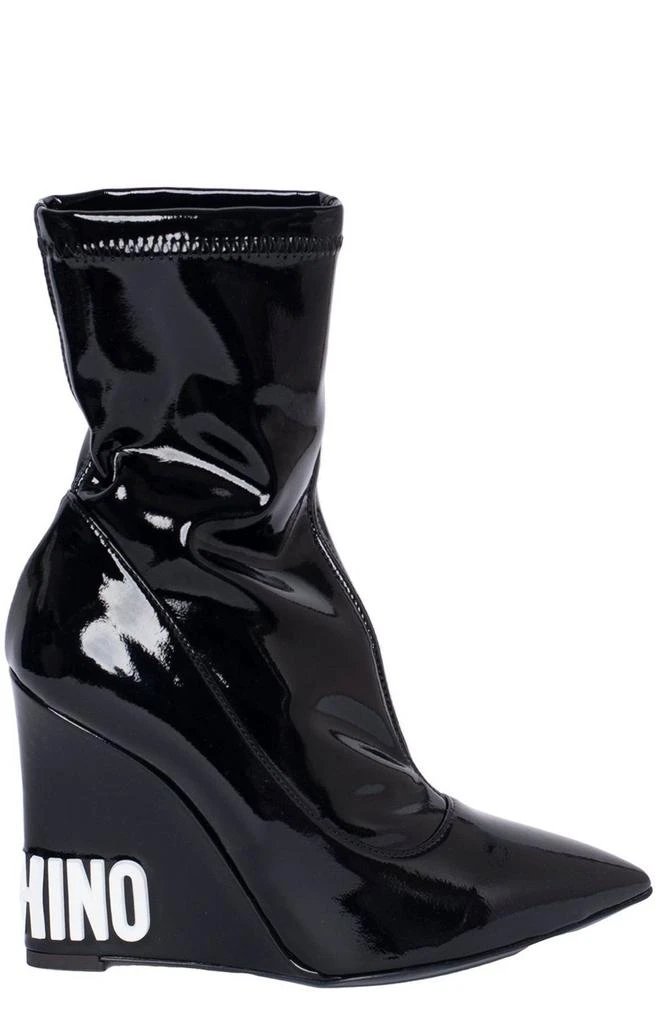 商品Moschino|Moschino Logo Embossed Wedge Boots,价格¥2878,第2张图片详细描述