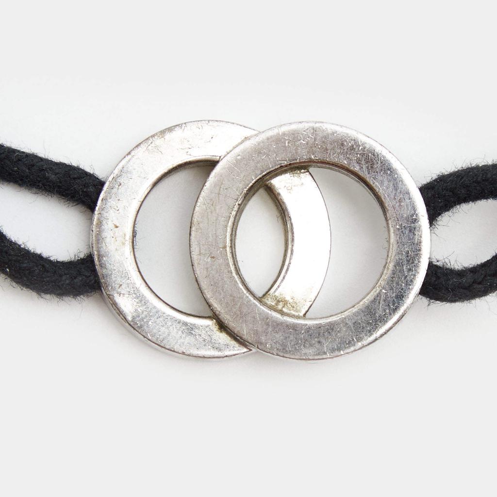 Bvlgari Bvlgari Interlocking Circles Sterling Silver Adjustable Cord Bracelet商品第4张图片规格展示