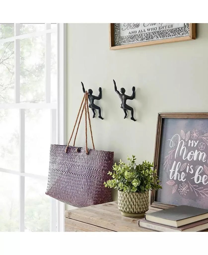商品Danya B|"Wall Climber" Cast Iron Decorative 2-Piece Wall Mount Hook Set,价格¥263,第3张图片详细描述