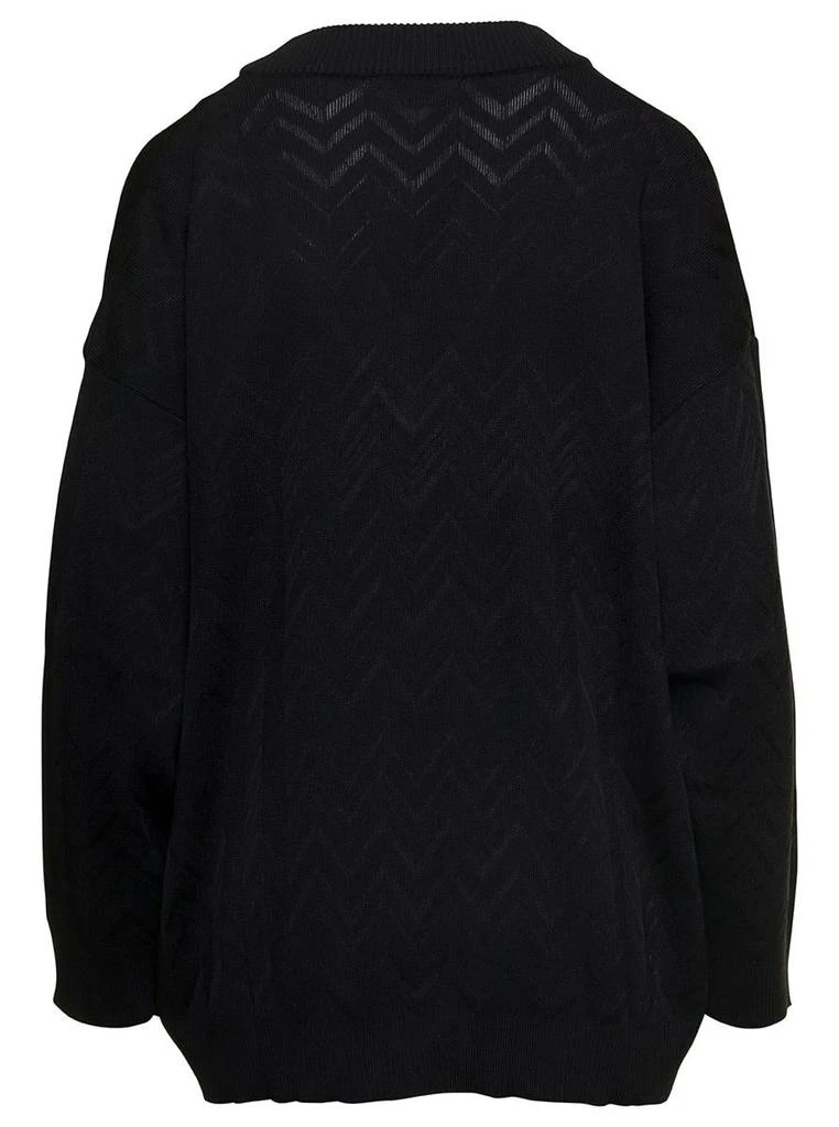 商品MISSONI SPORT|WOOL VISCOSE SOLID COLORED CHEVRON V NECK PULL,价格¥5230,第2张图片详细描述