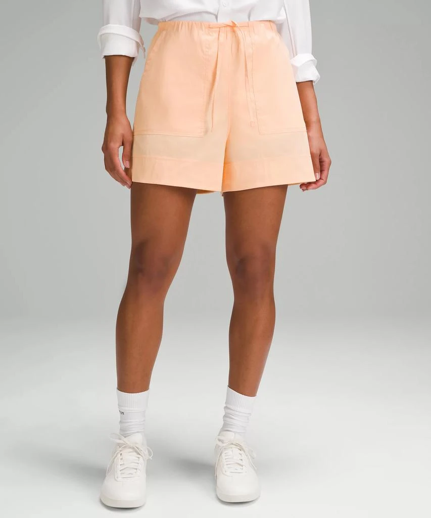 Cotton-Blend Poplin High-Rise Short 4" 商品