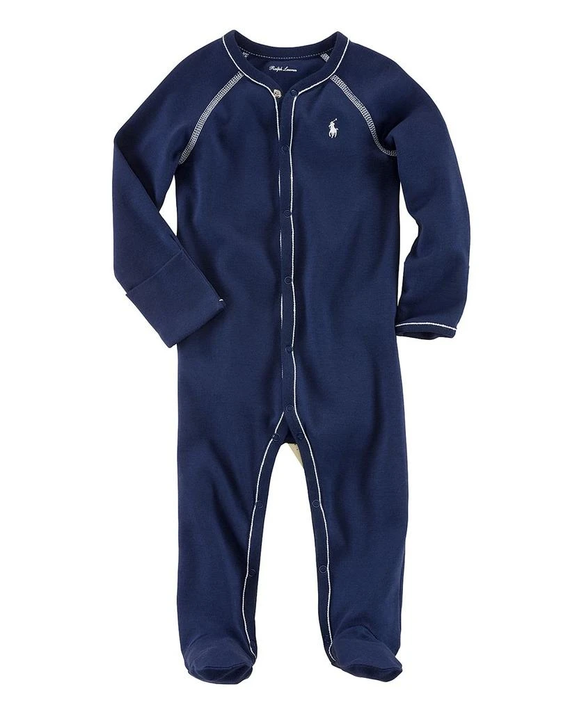 商品Ralph Lauren|Boys' Layette Solid Footie - Baby,价格¥300,第1张图片