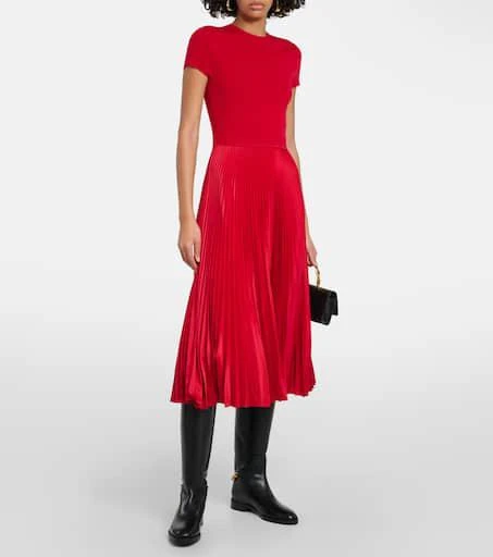 商品Ralph Lauren|褶裥羊毛混纺中长连衣裙,价格¥3518,第2张图片详细描述