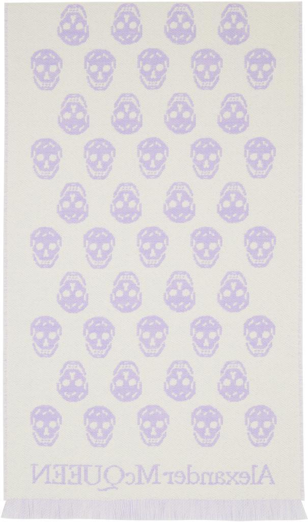 商品Alexander McQueen|Purple Skull Scarf,价格¥1562,第4张图片详细描述