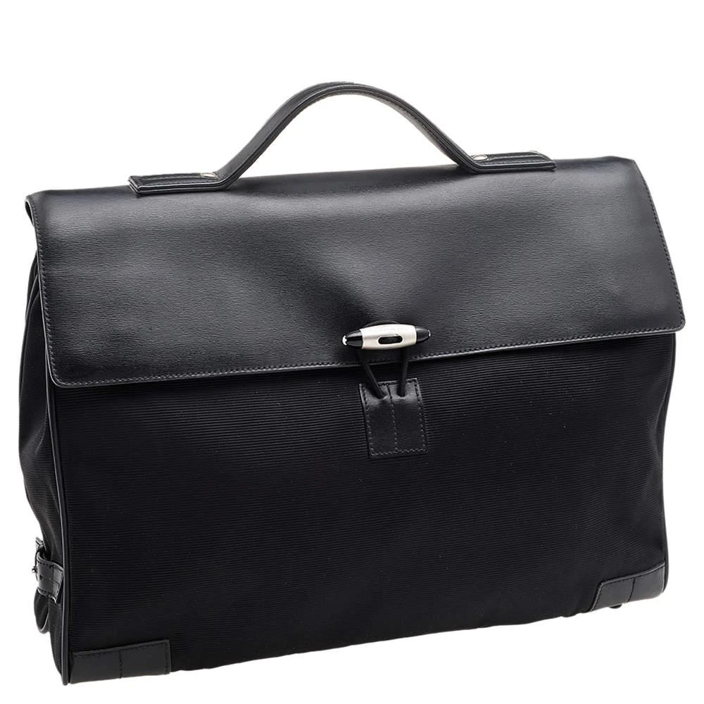 商品[二手商品] MontBlanc|Montblanc Black Leather and Nylon Briefcase,价格¥3434,第3张图片详细描述